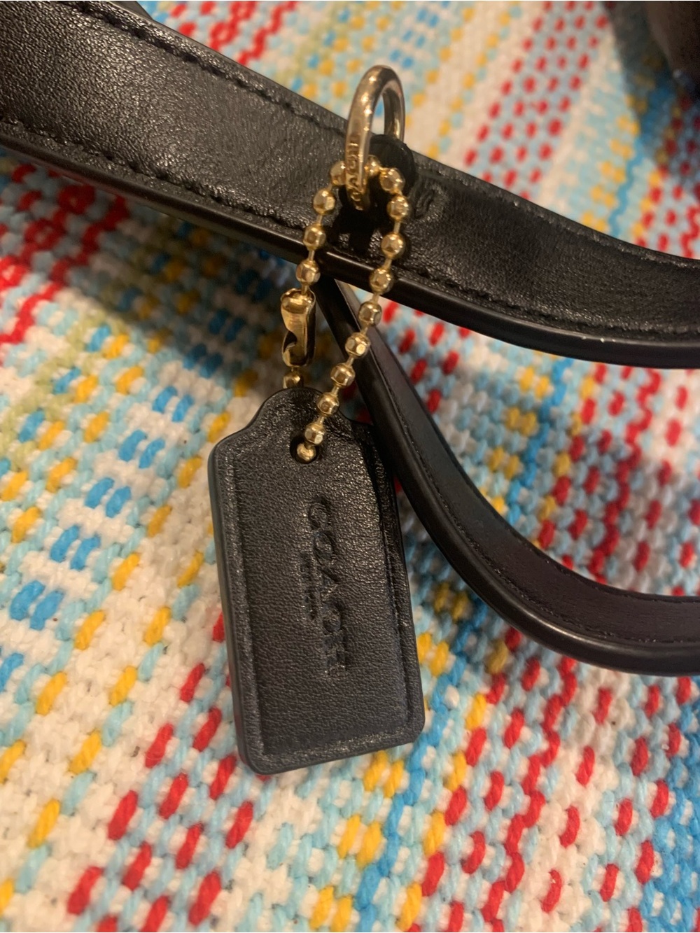 Coach Brown Signature Canvas and Black Leather Backpack with Gold Hardware - Picture 6 of 13